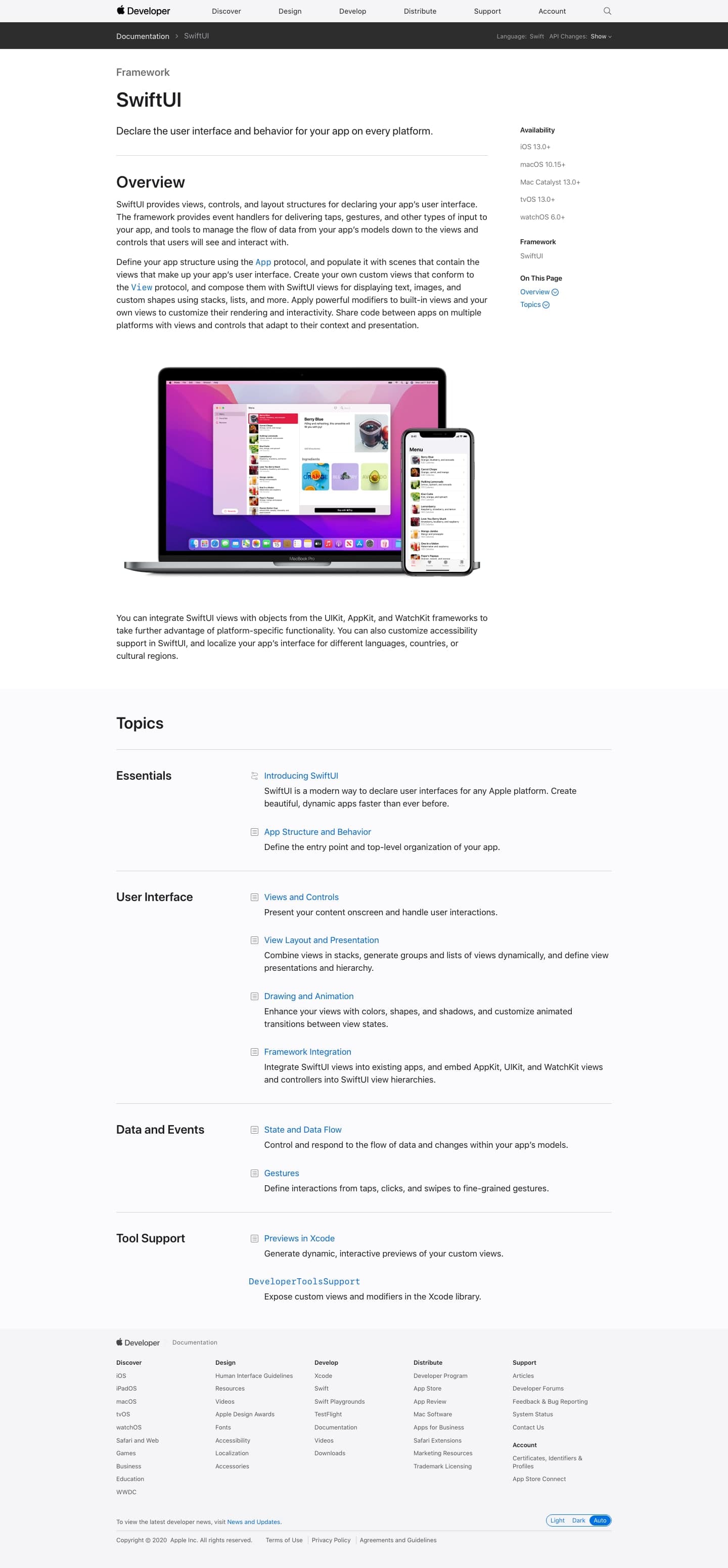 Apple Developer Documentation, 2021.08